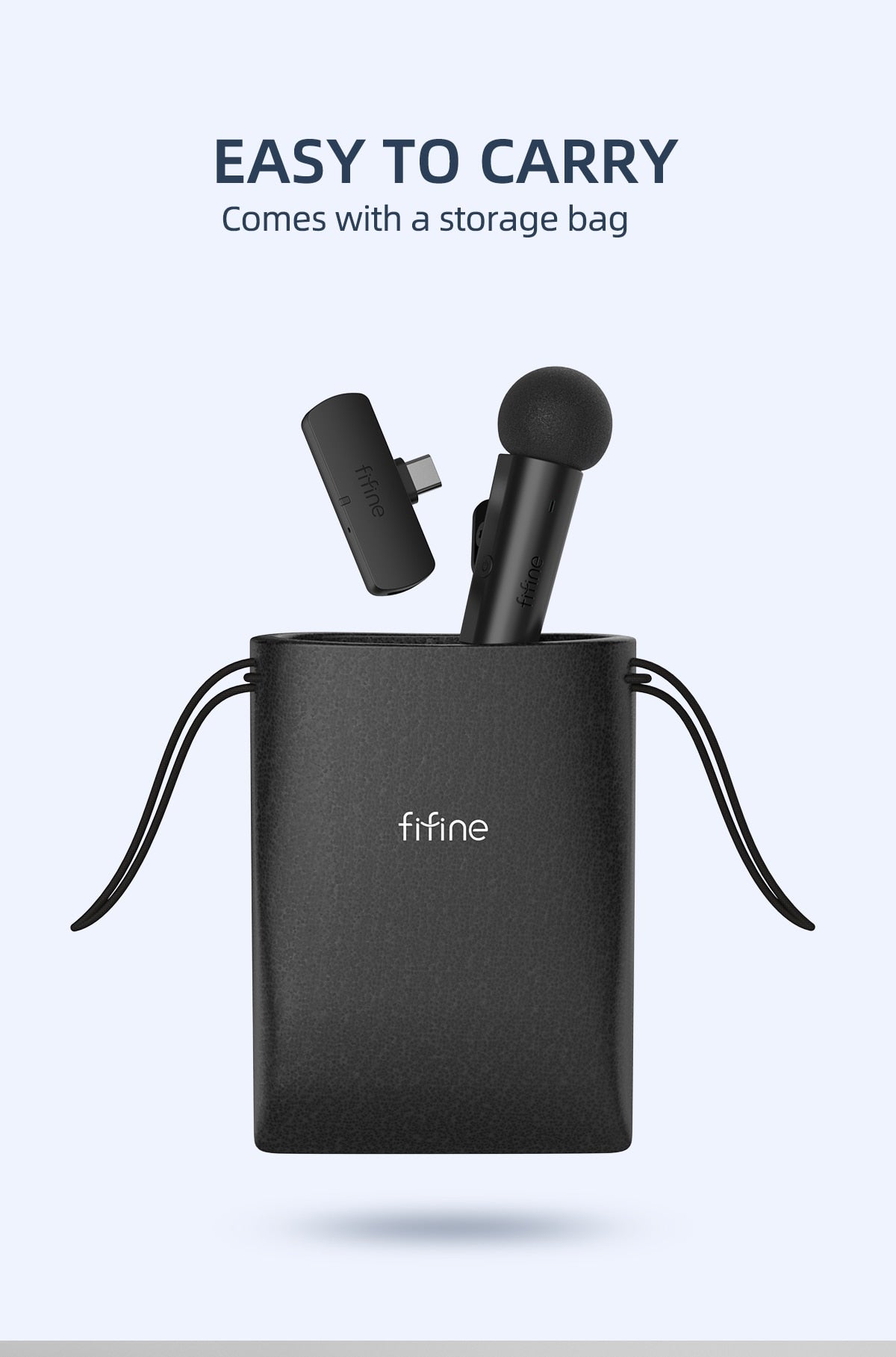 FIFINE Wireless Lavalier Microphone USB C